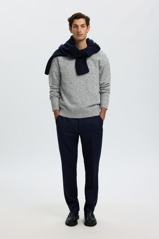 Selected Pull rai Crew Light Grey Melange