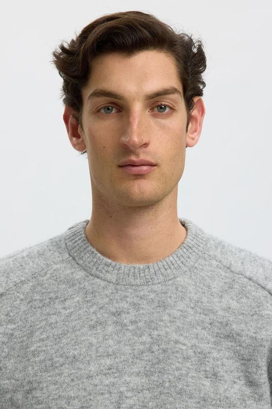 Selected Pull rai Crew Light Grey Melange