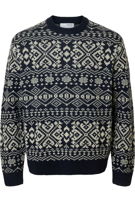 Selected Trui Holger Jaquard Sky Captain