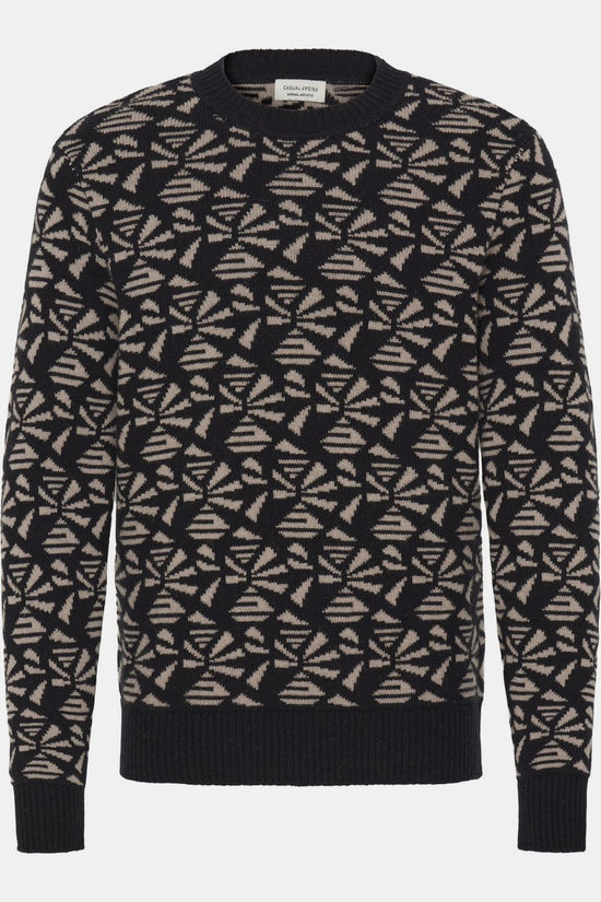 Casual Friday Pull Cfdemian Geometric Knit Black Beauty