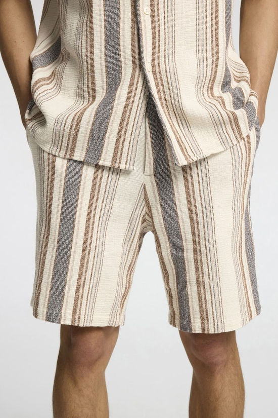 Selected Short Comfort-Brody-Sal Egret Multi Stripes