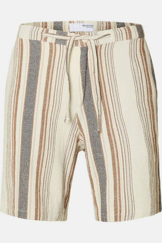 Selected Short Comfort-Brody-Sal Egret Multi Stripes