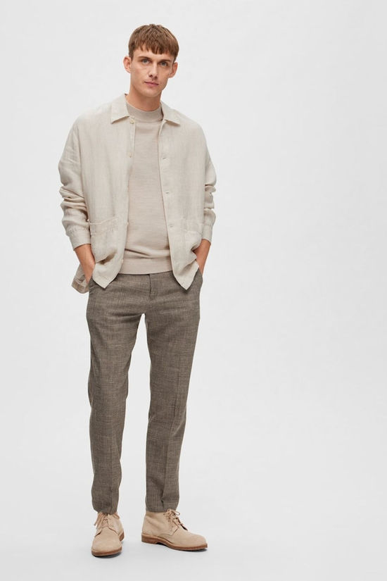 Selected Pantalonim-Oasis Dark Sand Melange
