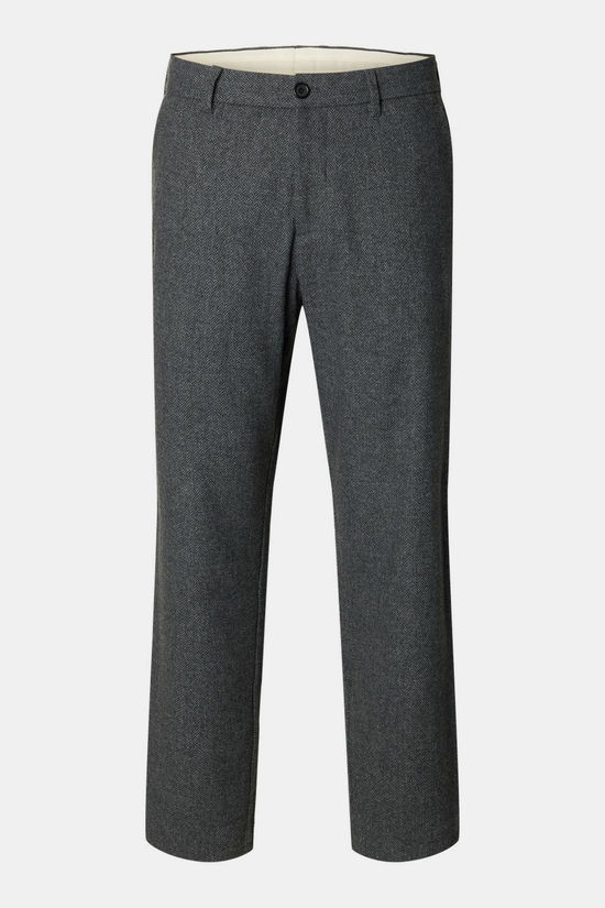 Selected Pantalon Slm190-Reg Tape Luke Wool Blend Design Dark Grey