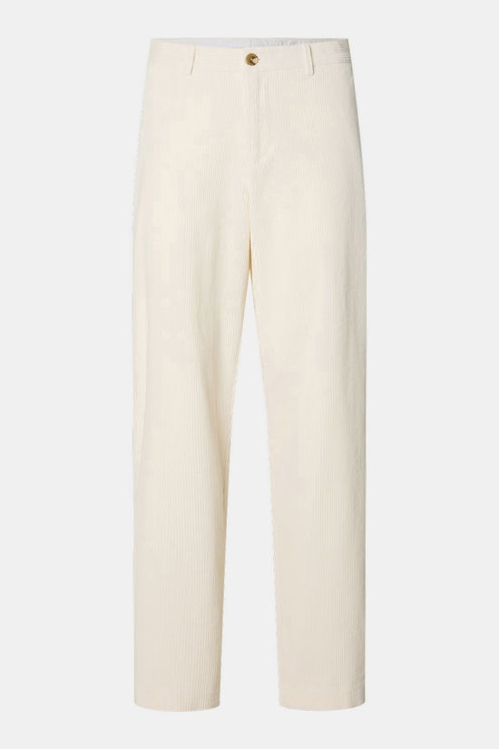 Selected Broek Slm220-Loose Luke Corduroy Egret