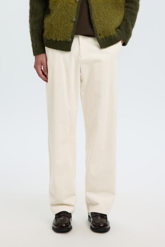 Selected Broek Slm220-Loose Luke Corduroy Egret