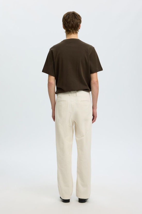 Selected Broek Slm220-Loose Luke Corduroy Egret