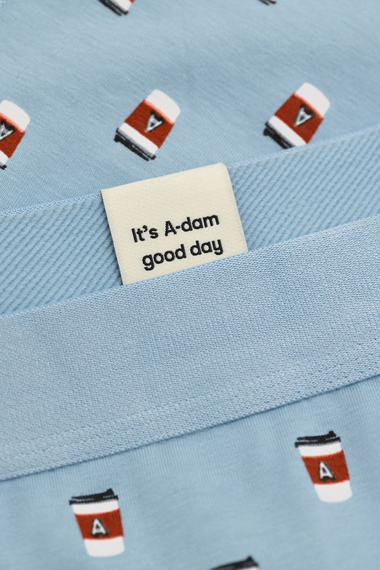 A-Dam Boxer Boxer Brief Blue Take Away Coffee Aop Forget-Me-Not