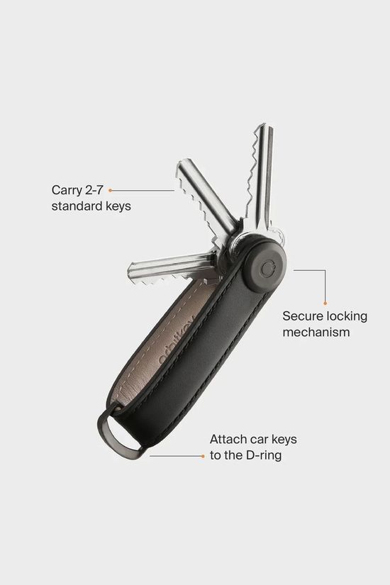 Orbitkey Accessoire Leather Key Organiser Black/Black
