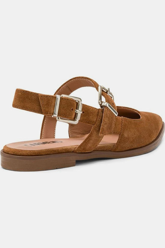Carmens Schoenen Sky Buckle Cognac Suede