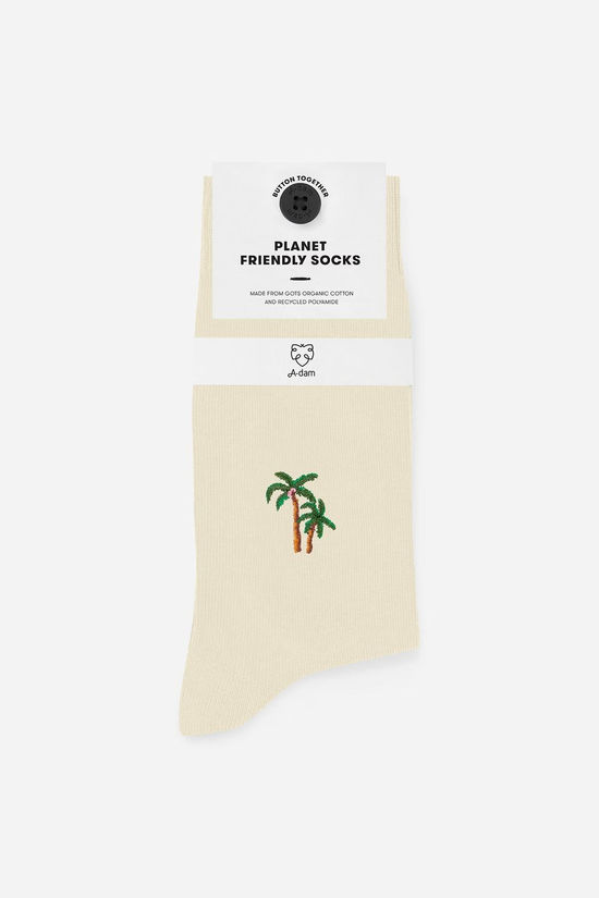 A-Dam Sokken Ecru Palm Trees Ecru