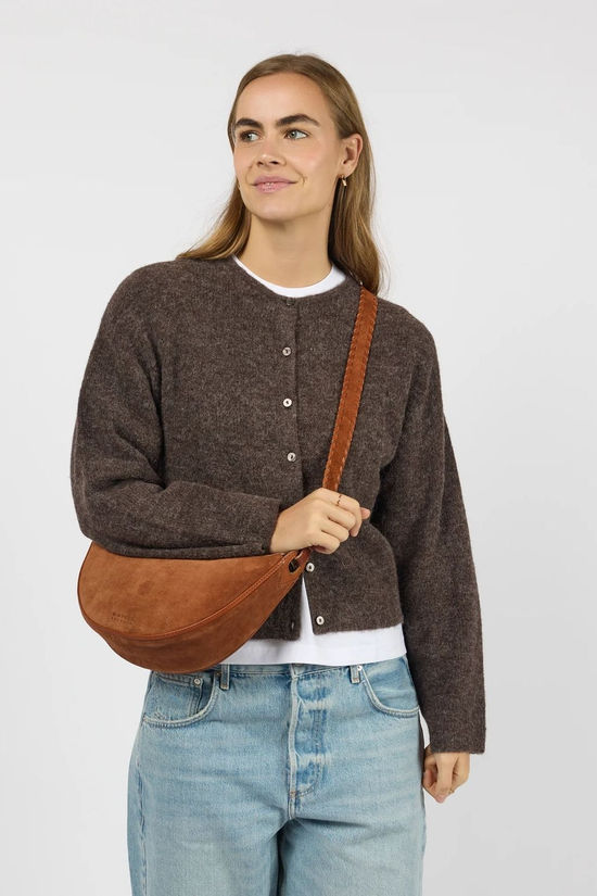 O My Bag Sac À Main Leo Crossbody Strap Cognac Suède W/Classic Leather