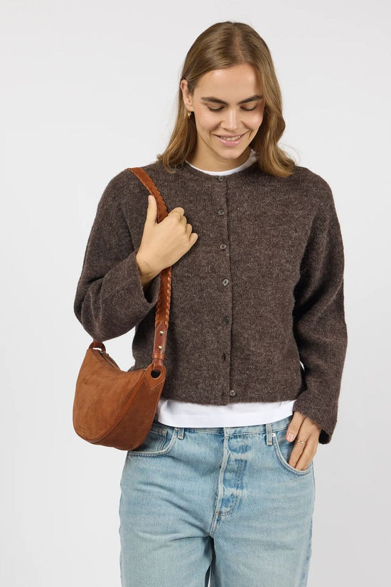 O My Bag Sac À Main Leo Crossbody Strap Cognac Suède W/Classic Leather