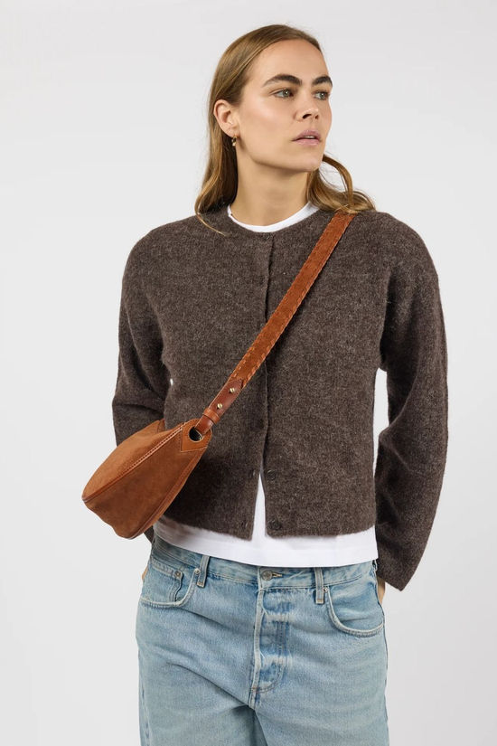 O My Bag Sac À Main Leo Crossbody Strap Cognac Suède W/Classic Leather