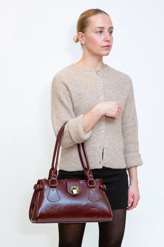 Hvisk Handtas Isabelle Shoulder Bag Deep Burgundy