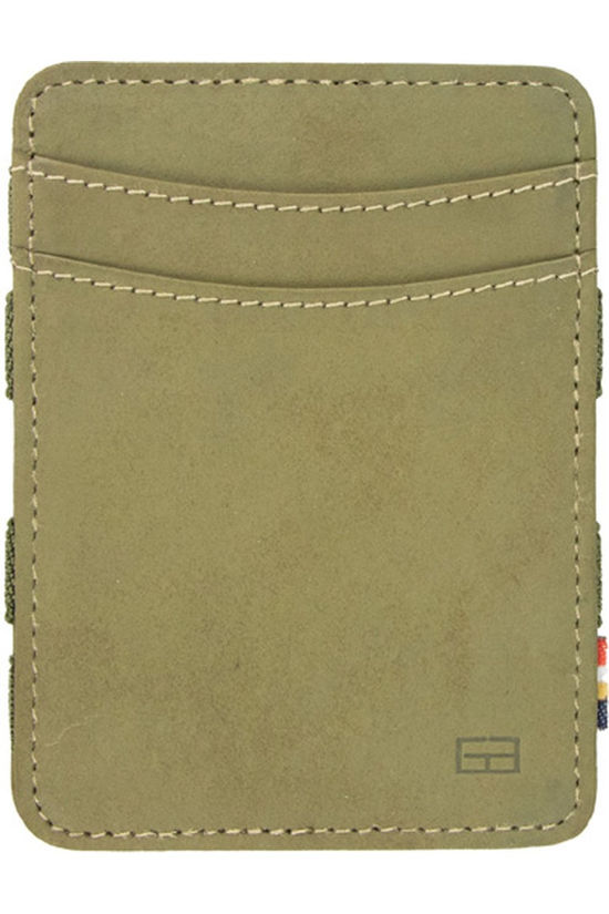 Garzini Portefeuille Magic Coin Wallet Classic Leather Olive Green