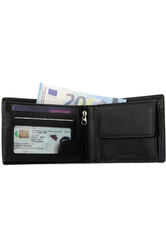 Garzini Portefeuille Bifold Wallet Vintage Leather Black