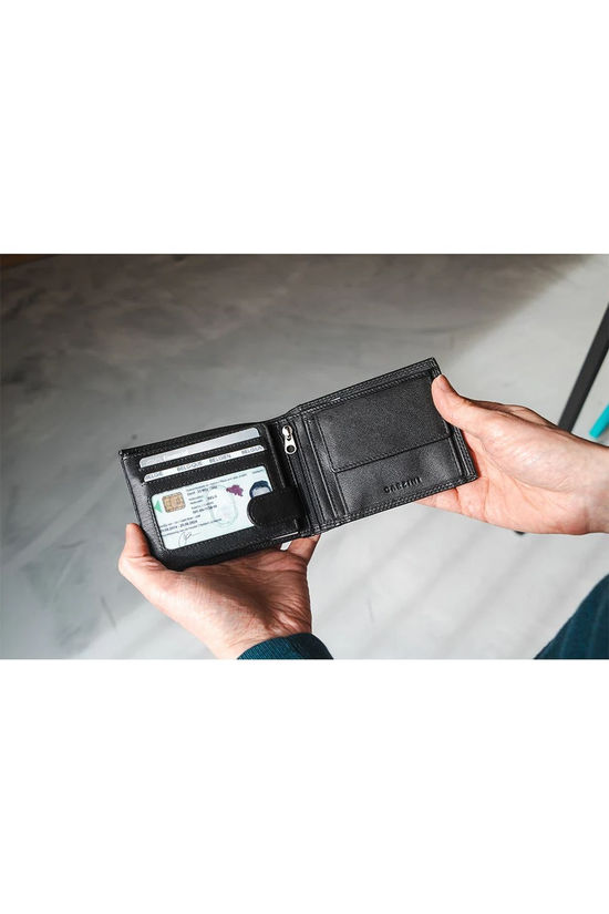 Garzini Portefeuille Bifold Wallet Vintage Leather Black