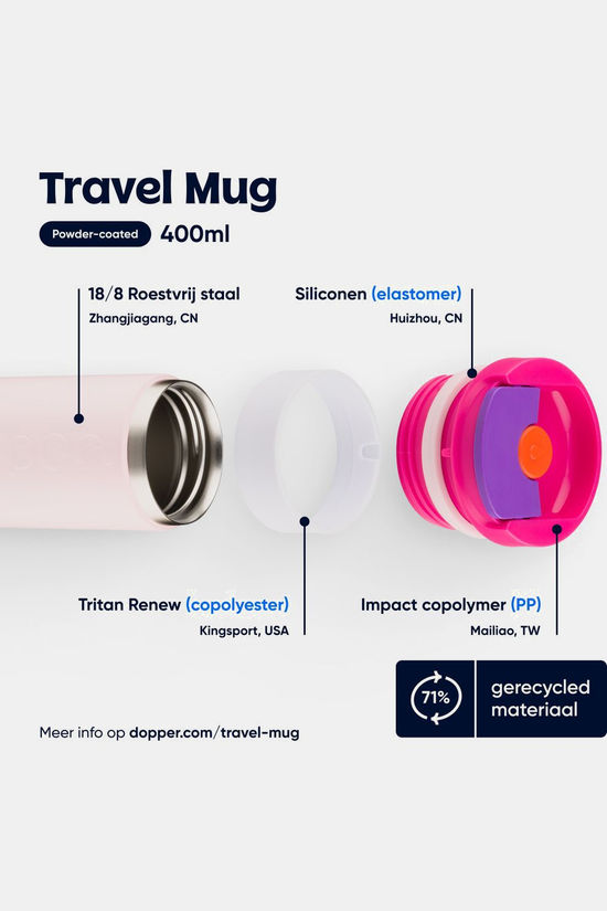 Dopper Drinkfles Travel Mug (300 Ml) Berry Pink