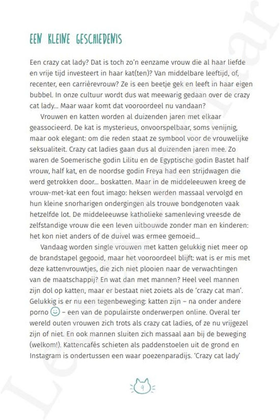 Van Halewyck Crazy cat lady-boek 101 weetjes No colour / Transparent
