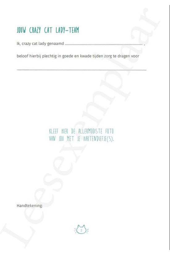 Van Halewyck Crazy cat lady-boek 101 weetjes No colour / Transparent