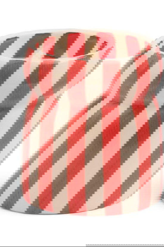 PADDYWAX Kaars Red Stripped Ceramic Candle Hibiscus Bay