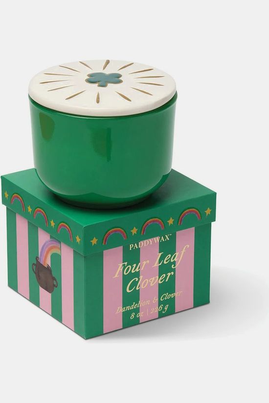 PADDYWAX Kaars Charmed 8Oz/226G Green Four Leaf Clover Candle - D No Color