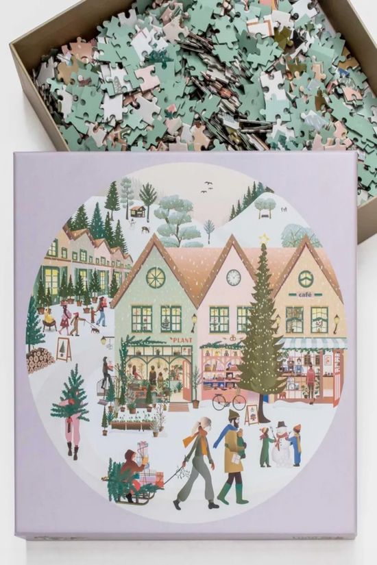 VISSEVASSE Speelgoed White Christmas - Round Puzzle With 1.000 Pieces None