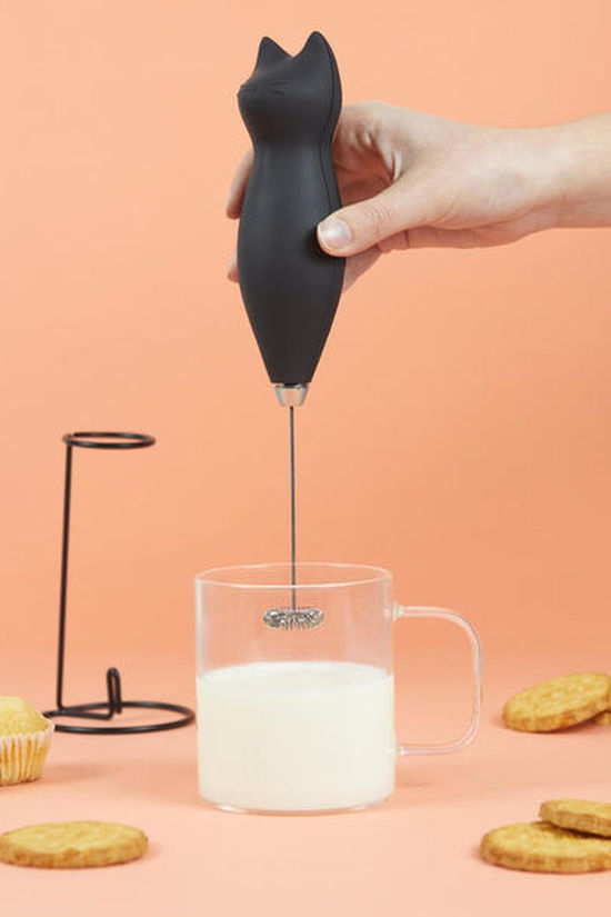 Balvi Keukengerei Milk Frother Meow Black 2Xaa Plastic/Metal Black
