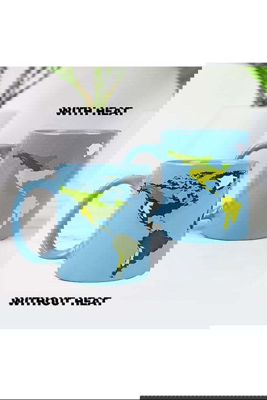 Gift Republic Ustensiles De Cuisine Mok Warmtegevoelig - Heat Reveal Mug - Global Warm Wit