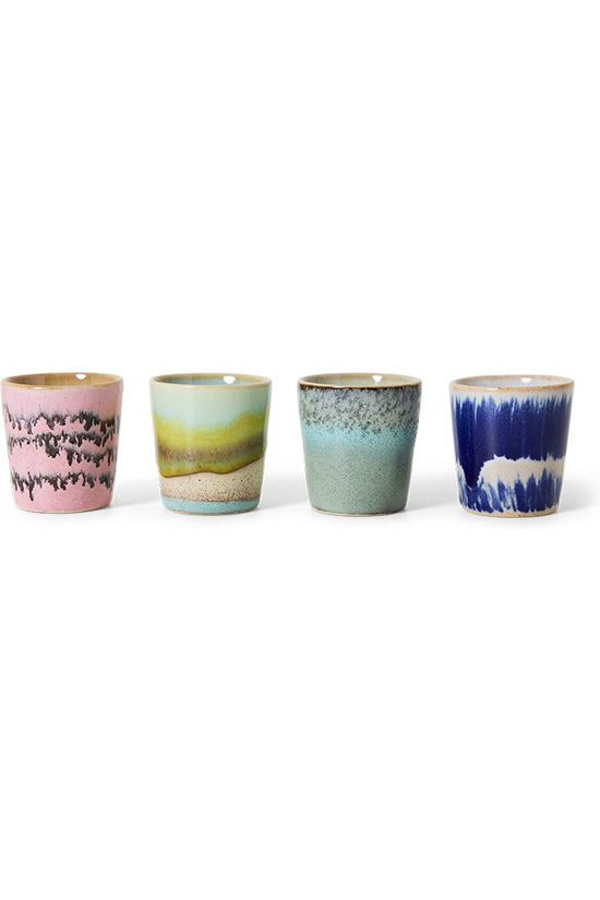 HKLiving Ustensiles De Cuisine 70S Ceramics: Egg Cups Vibrance, Set Of 4 Vibrance