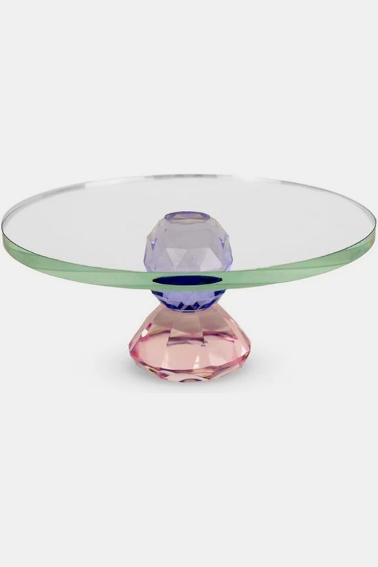 WD Lifestyle Ustensiles De Cuisine Raised Glass Tray With Diamond Effect. Pink And Pu Pink / Purple