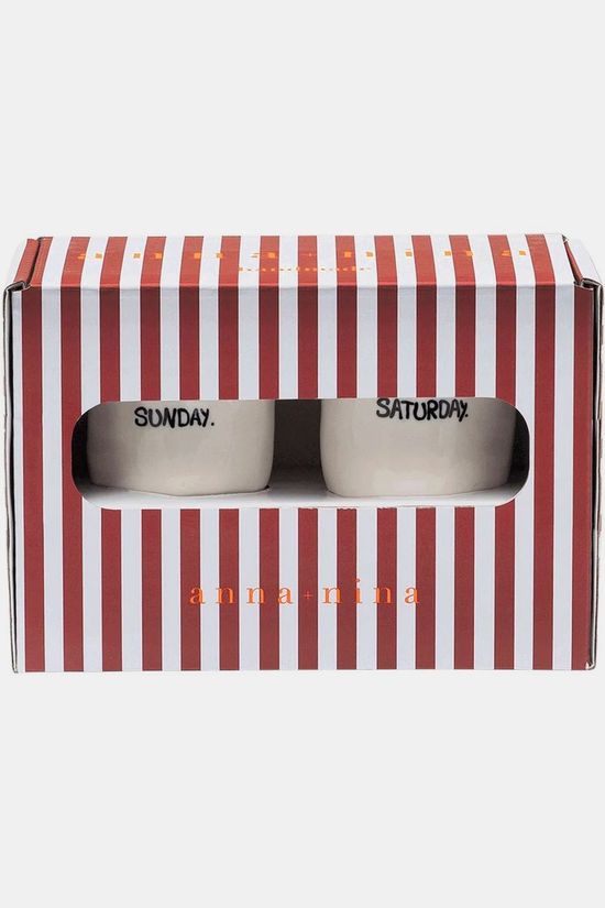 Anna+Nina Ustensiles De Cuisine Weekend Egg Cup Set Of 2 White