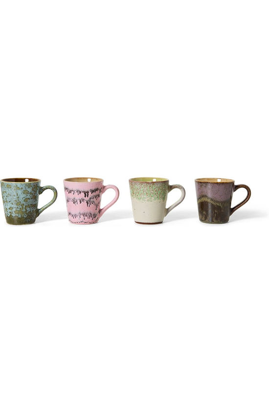 HKLiving Ustensiles De Boissons 70S Ceramics: Espresso Mugs Brutalism Set Of 4 Brutalism