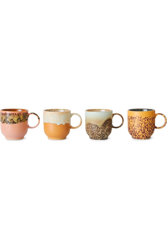 HKLiving Ustensiles De Boissons 70S Ceramics: Café Mugs Cape (Set Of 4) Cape