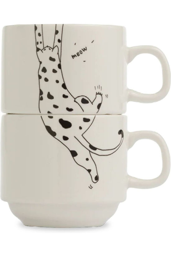 HELEN B Beker Stapelbare Mokken Meow (Set*2) Geen