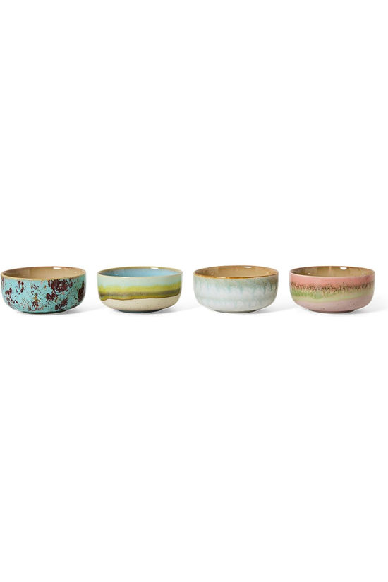 HKLiving Vaisselle 70S Ceramics: Dessert Bowls, Impression, Set Of 4 Impression