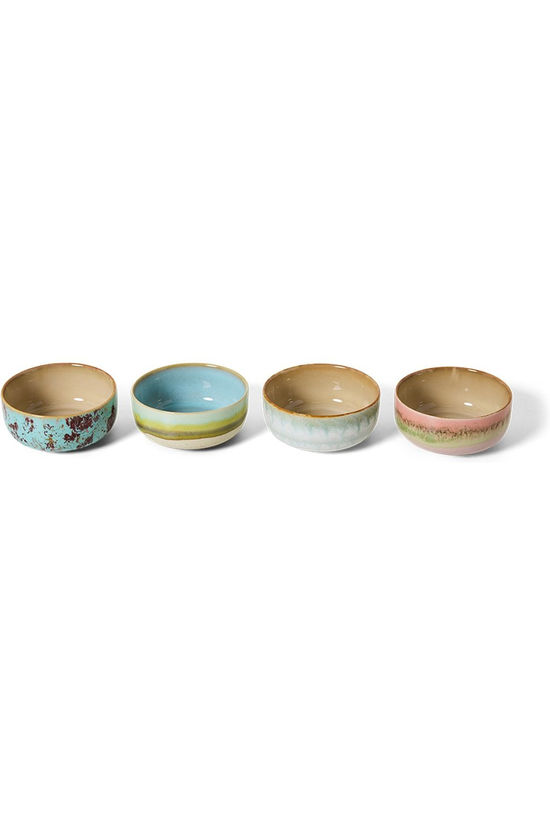 HKLiving Servies 70S Ceramics: Dessert Bowls, Impression, Set Of 4 Impression