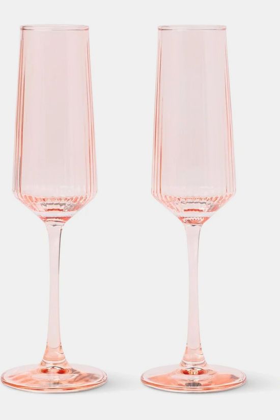 Here's How Vaisselle The Luna Champagne Flutes - Set Of 2 - Blush light pink