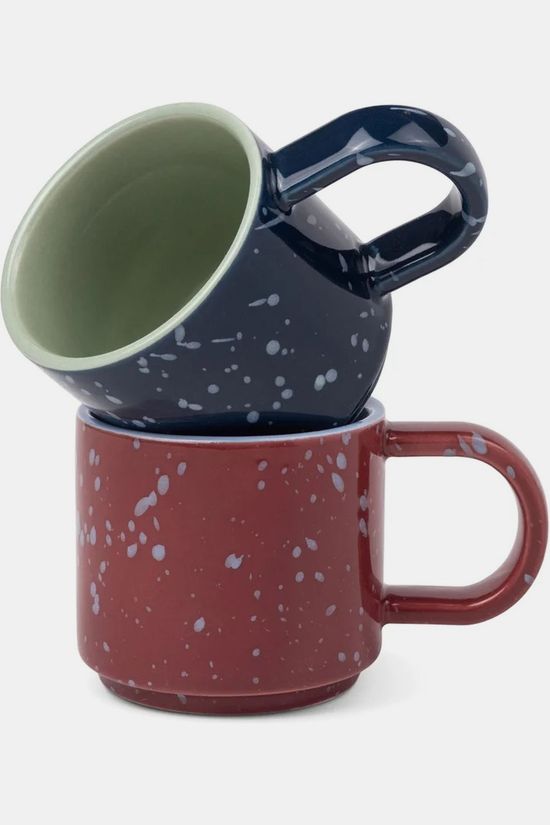 Here's How Vaisselle The Simon Espresso Cups - Set Of 2 - Burgundy + Na Bordeaux / Maroon/Navy Blue