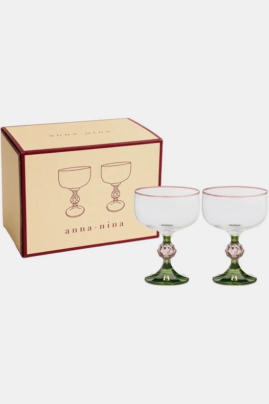 Anna+Nina Vaisselle Evy Cocktail Glass Set Of 2 Multicolour