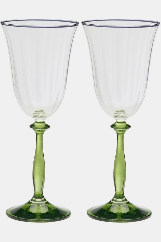 Anna+Nina Vaisselle Freya Optic Wine Glass Set Of 2 Multicolour