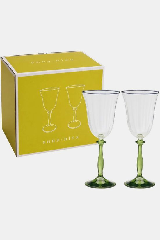Anna+Nina Vaisselle Freya Optic Wine Glass Set Of 2 Multicolour
