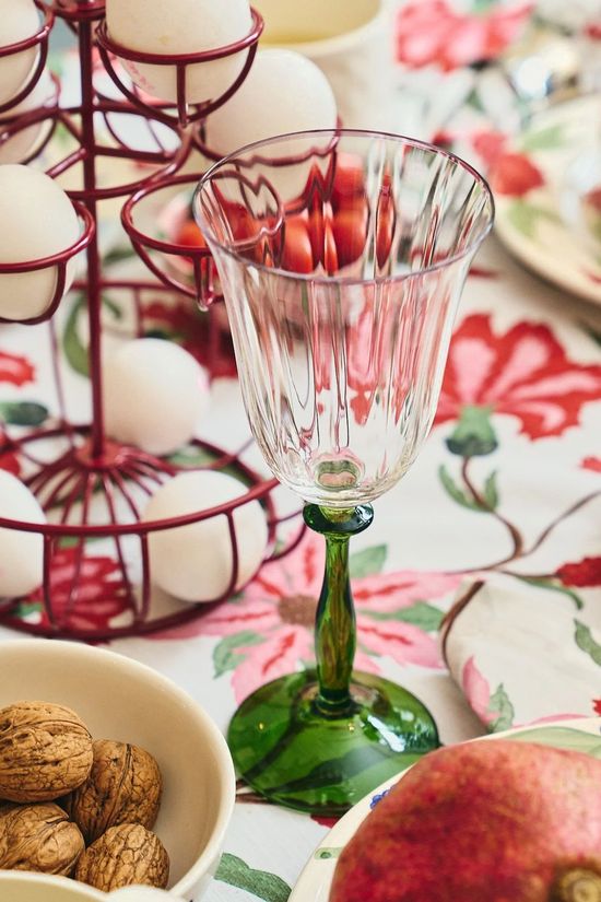 Anna+Nina Vaisselle Freya Optic Wine Glass Set Of 2 Multicolour