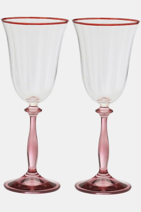 Anna+Nina Vaisselle Clara Optic Wine Glass Set Of 2 Multicolour