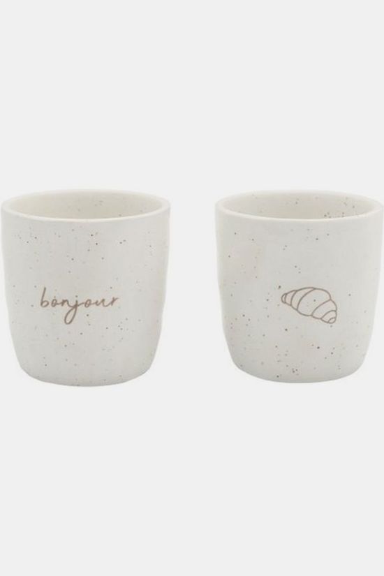 LEEFF Servies Mugs Croissant - Bonjour, Set Of 2 Wit
