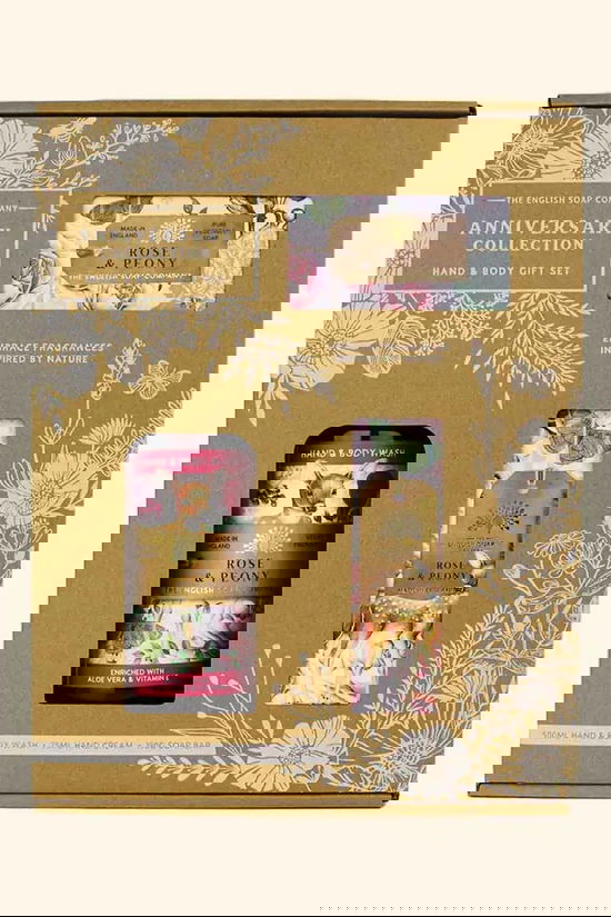 THE ENGLISH SOAP COMPANY Savon Hand & Soap - Gift Set - Rose & Peony Geen