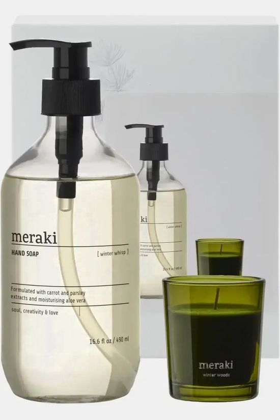 Meraki Savon/Scrub Gift Box, Winter Whisp Hand Soap & Winter Woods Candle, 490|60 Ml|G None