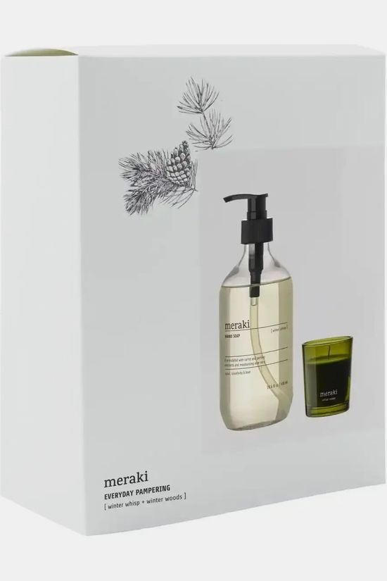 Meraki Savon/Scrub Gift Box, Winter Whisp Hand Soap & Winter Woods Candle, 490|60 Ml|G None