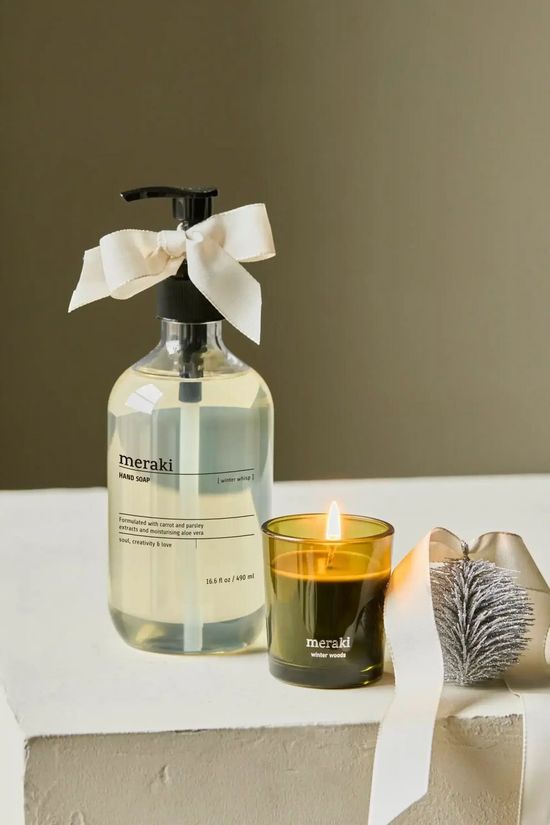 Meraki Savon/Scrub Gift Box, Winter Whisp Hand Soap & Winter Woods Candle, 490|60 Ml|G None